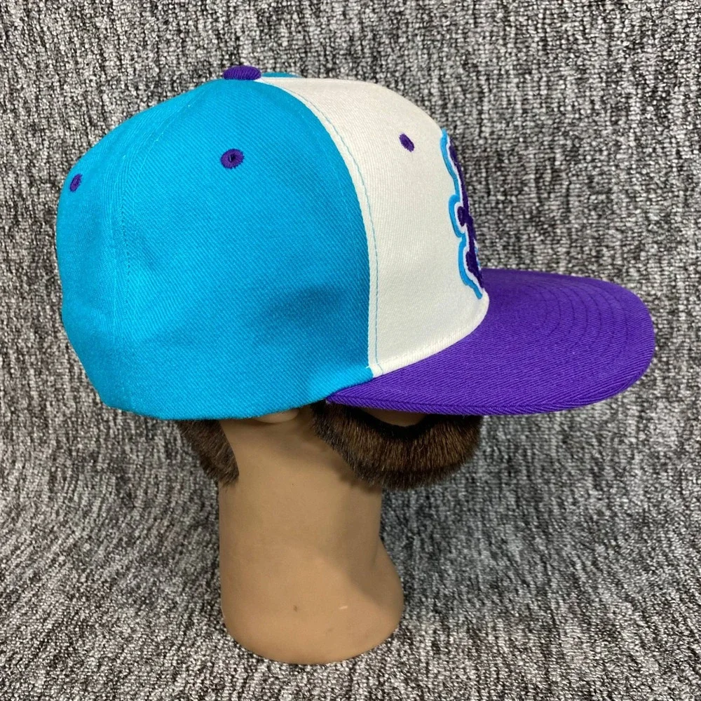 Vintage Akademiks Hat Purple Teal White Y2K Streetwear Cap Embroidered Logo